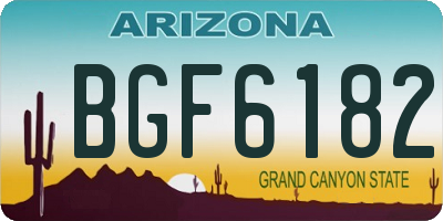 AZ license plate BGF6182