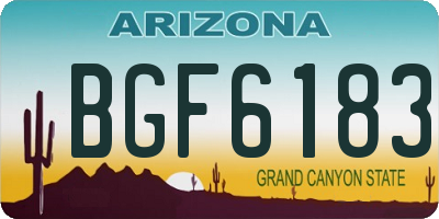 AZ license plate BGF6183