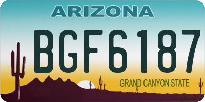 AZ license plate BGF6187