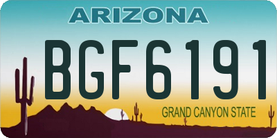 AZ license plate BGF6191