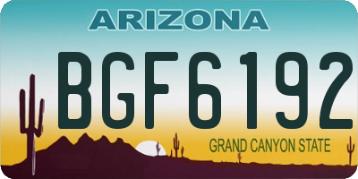 AZ license plate BGF6192