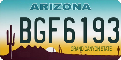 AZ license plate BGF6193