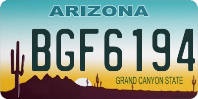 AZ license plate BGF6194