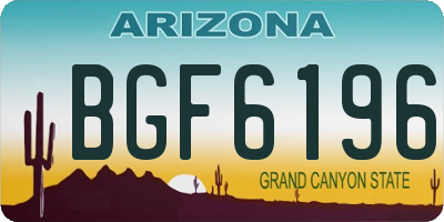 AZ license plate BGF6196