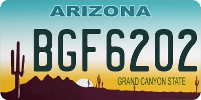 AZ license plate BGF6202