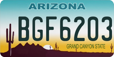 AZ license plate BGF6203