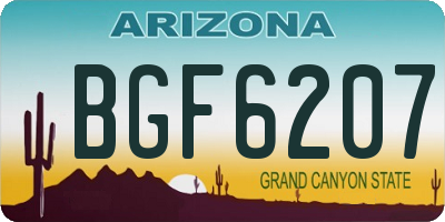AZ license plate BGF6207