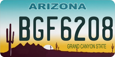 AZ license plate BGF6208