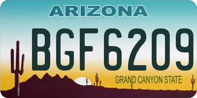 AZ license plate BGF6209