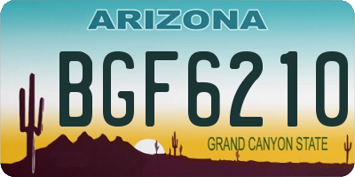 AZ license plate BGF6210