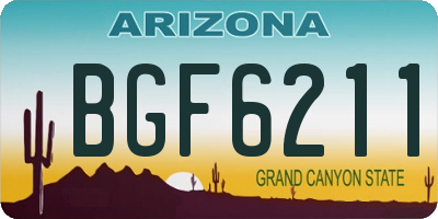 AZ license plate BGF6211