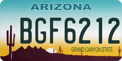 AZ license plate BGF6212