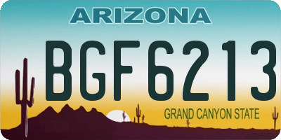 AZ license plate BGF6213