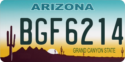 AZ license plate BGF6214