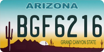 AZ license plate BGF6216