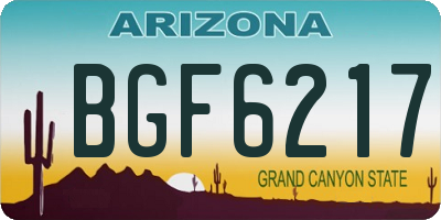 AZ license plate BGF6217