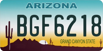 AZ license plate BGF6218