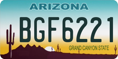AZ license plate BGF6221