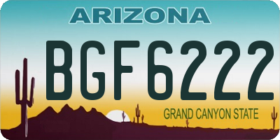 AZ license plate BGF6222