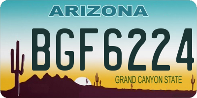 AZ license plate BGF6224