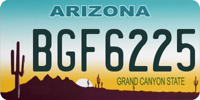 AZ license plate BGF6225