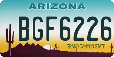 AZ license plate BGF6226