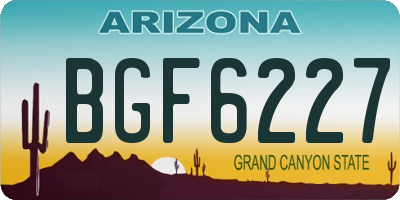 AZ license plate BGF6227