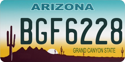 AZ license plate BGF6228