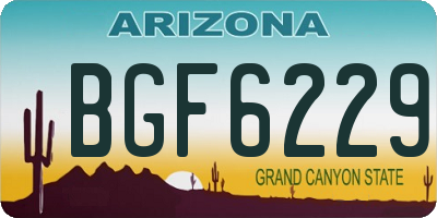 AZ license plate BGF6229