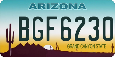 AZ license plate BGF6230