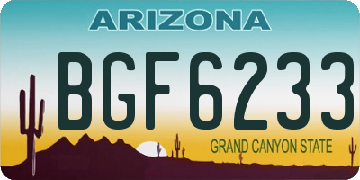 AZ license plate BGF6233