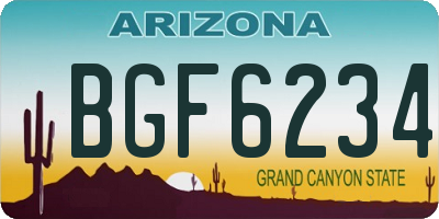 AZ license plate BGF6234