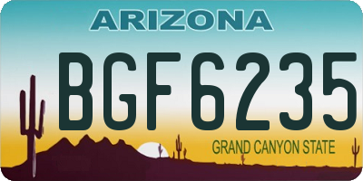 AZ license plate BGF6235