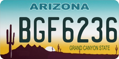 AZ license plate BGF6236