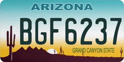 AZ license plate BGF6237