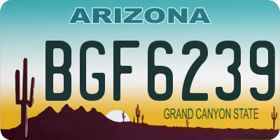 AZ license plate BGF6239