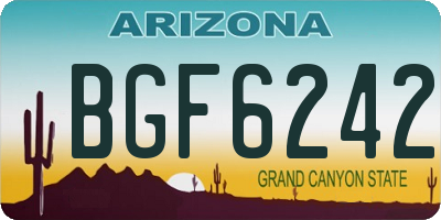 AZ license plate BGF6242