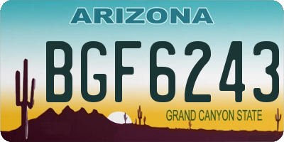 AZ license plate BGF6243