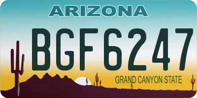 AZ license plate BGF6247