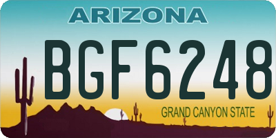 AZ license plate BGF6248
