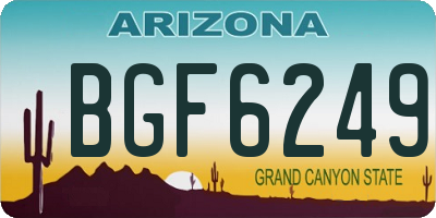 AZ license plate BGF6249