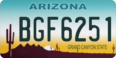 AZ license plate BGF6251