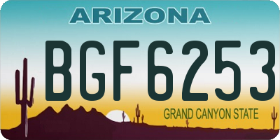 AZ license plate BGF6253