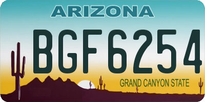 AZ license plate BGF6254