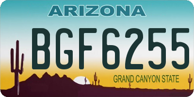 AZ license plate BGF6255