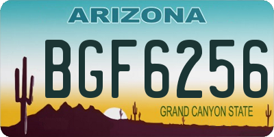 AZ license plate BGF6256