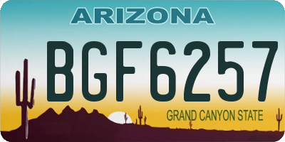 AZ license plate BGF6257