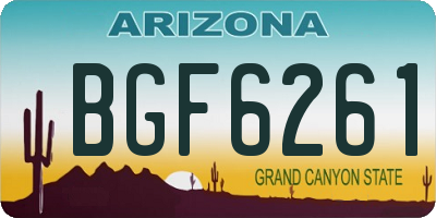 AZ license plate BGF6261