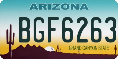 AZ license plate BGF6263