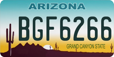 AZ license plate BGF6266